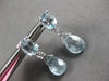 4.28CT AAA AQUAMARINE 18K WHITE GOLD MULTI SHAPE TEAR DROP FUN HANGING EARRINGS