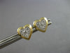 .22CT DIAMOND 14KT YELLOW GOLD 3D CLUSTER HEART SHAPE FILIGREE MILGRAIN EARRINGS