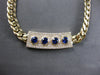 EXTRA LARGE & LONG 4.12CT DIAMOND & AAA SAPPHIRE 14KT YELLOW GOLD LOVE NECKLACE