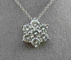 ESTATE LARGE 1.50CT DIAMOND 14K WHITE GOLD 3D FLOWER STAR FLOATING PENDANT CHAIN