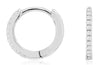 ESTATE .07CT DIAMOND 14KT WHITE GOLD 3D CLASSIC HUGGIE FUN HANGING EARRINGS