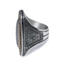 EXTRA LARGE .55CT DIAMOND 18K YELLOW GOLD & 925 SILVER HANDCRAFTED OVAL FUN RING