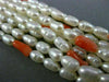 ESTATE LONG 14K YELLOW GOLD & SILVER AAA CORAL & FRESHWATER PEARL NECKLACE 25364