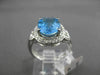 ESTATE 3.53CTW DIAMOND & AAA EXTRA FACET BLUE TOPAZ 14KT WHITE GOLD OVAL RING