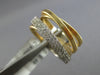 ESTATE WIDE .48CT DIAMOND 14KT 2 TONE GOLD MULTI ROW CRISS CROSS WOVEN LOVE RING