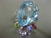 ESTATE LARGE 19.46CT DIAMOND & AAA MULTI COLOR GEM 18KT WHITE GOLD 3D FUN RING