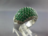 LARGE 3.65CT DIAMOND & AAA EMERALD 14KT WHITE GOLD DOME SHAPE ANNIVERSARY RING