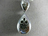 ANTIQUE LARGE 1.76CT DIAMOND 18K WHITE GOLD FILIGREE MILGRAIN DROP PENDANT 14837