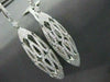 ANTIQUE 3.07CT DIAMOND 18K WHITE GOLD LONG FILIGREE DOME HANGING EARRINGS E00897