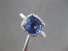 LARGE 2.64CT DIAMOND & AAA CEYLON SAPPHIRE 14KT WHITE GOLD CUSHION RING #27173
