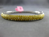 WIDE 3.25CT INTENSE FANCY YELLOW DIAMOND 18KT 2 TONE GOLD CUFF BANGLE BRACELET