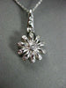 ANTIQUE LARGE .30CT DIAMOND 14K WHITE GOLD 3D SUN FLOWER ETOILE PENDANT #1885