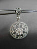 ANTIQUE 1.41CT ROUND DIAMOND 18KT WHITE GOLD FLOWER FILIGREE HANGING EARRINGS