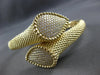 EXTRA LARGE 2.14CT DIAMOND 18KT YELLOW GOLD SNAKE FILIGREE CUFF BANGLE BRACELET