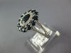 LARGE 2.47CT DIAMOND & AAA SAPPHIRE 14KT WHITE GOLD OVAL & ROUND FLOWER FUN RING