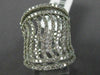 ESTATE LARGE 1.60CT ROUND DIAMOND 18KT WHITE GOLD MULTI ROW MULTI WAVE FUN RING