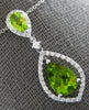 LARGE 2.73CT DIAMOND & AAA PERIDOT 14K WHITE GOLD PEAR SHAPE & ROUND FUN PENDANT