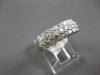 WIDE .95CT DIAMOND 14KT YELLOW GOLD 3D ROUND 3 ROW PAVE WEDDING ANNIVERSARY RING