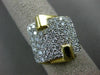ESTATE LARGE 1.65CT DIAMOND 18KT WHITE & YELLOW GOLD 3D PAVE SQUARE FUN RING 995