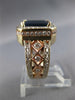 LARGE 5.16CT DIAMOND & AAA SAPPHIRE 18K WHITE & ROSE GOLD ENGAGEMENT RING #27150