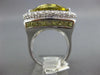 LARGE 15.95CT DIAMOND & LEMON QUARTZ 14K WHITE GOLD 3D TRILLION & ROUND FUN RING