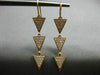 WIDE .98CT DIAMOND 14K ROSE GOLD TRIANGULAR PAST PRESENT FUTURE HANGING EARRINGS