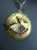 ANTIQUE LARGE 14KT YELLOW GOLD & AAA MULTI GEM FLOATING BALLERINA PENDANT #22522