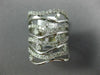 ESTATE LARGE 1.5CT DIAMOND 14KT WHITE GOLD 3D MULTI ROW SWIRL INFINITY FUN RING