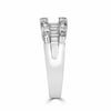 ESTATE 1.40CT DIAMOND 18KT WHITE GOLD 3D ROUND & BAGUETTE 3 ROW ANNIVERSARY RING