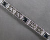 ANTIQUE 1CT AAA SAPPHIRE 14K WHITE GOLD ART DECO PRINCESS TENNIS BRACELET #27816