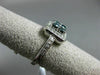 WIDE .88CT WHITE & BLUE DIAMOND 18KT WHITE GOLD 3D SQUARE CLUSTER PROMISE RING