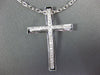 ESTATE .20CT DIAMOND 18KT WHITE GOLD 3D CLASSIC CROSS FLOATING PENDANT