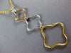 ESTATE LARGE .66CT DIAMOND 18K TRI COLOR GOLD 4 LEAF CLOVER JOURNEY LOVE PENDANT