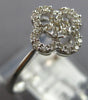 ESTATE SMALL .16CT DIAMOND 14K WHITE GOLD 3D FLOWER CLUSTER FRIENDSHIP LOVE RING