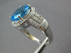 LARGE 6.35CT DIAMOND & AAA BLUE TOPAZ 14K WHITE GOLD OVAL & ROUND FUN RING 27023