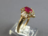 1.05CT DIAMOND & AAA RUBY 14K YELLOW GOLD OVAL ROUND & BAGUETTE FLOWER LOVE RING