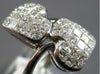 LARGE 1.30CT DIAMOND 18KT WHITE GOLD PRINCESS INVISIBLE DOUBLE HEART LOVE RING