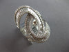 ESTATE EXTRA LARGE 1.56CT DIAMOND 14K WHITE GOLD ROUND & BAGUETTE LOVE KNOT RING