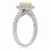 GIA 1.62CT WHITE & FANCY YELLOW DIAMOND 18KT 2 TONE GOLD CLASSIC ENGAGEMENT RING
