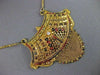 ANTIQUE OLD MINE DIAMOND 22KT YELLOW GOLD ENAMEL FILIGREE HANGING NECKLACE #2122