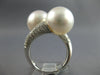 LARGE .93CT DIAMOND & AAA SOUTH SEA PEARL 18KT WHITE GOLD CRISS CROSS LOVE RING
