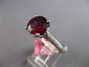 ESTATE LARGE 3.78CT DIAMOND & AAA RHODOLITE 18K WHITE GOLD ROUND ENGAGEMENT RING