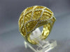 ESTATE LARGE 4.49CT DIAMOND YELLOW SAPPHIRE 18KT YELLOW GOLD MULTI WAVE FUN RING