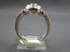 ESTATE WIDE .75CT DIAMOND 14KT WHITE GOLD 3 STONE HALO FILIGREE ANNIVERSARY RING