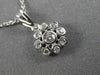 ESTATE .20CT DIAMOND 14KT WHITE GOLD 3D FLOWER BEZEL FLOATING PENDANT #25926