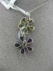 LARGE 3.80CT DIAMOND & AAA AMETHYST & CITRINE 14K WHITE GOLD 3D FLOATING PENDANT