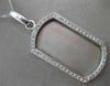 ESTATE EXTRA LARGE 1.22CT DIAMOND 14KT WHITE GOLD ENGRAVABLE TAG PENDANT #17496