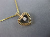 ESTATE .02 ROUND DIAMOND 14KT YELLOW GOLD SOLITAIRE HEART FLOATING PENDANT#1094