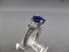 LARGE 3.12CT DIAMOND & AAA SAPPHIRE 14K WHITE GOLD 3 STONE ENGAGEMENT RING 27230