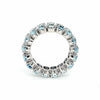 LARGE 7.97CT DIAMOND & AQUAMARINE 18KT WHITE GOLD OVAL ETERNITY ANNIVERSARY RING